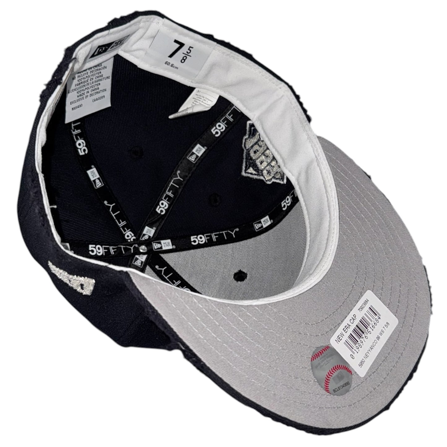 New York Yankees Iced Out 1999 WS Navy Distressed 59FIFTY FC Exclusive Custom
