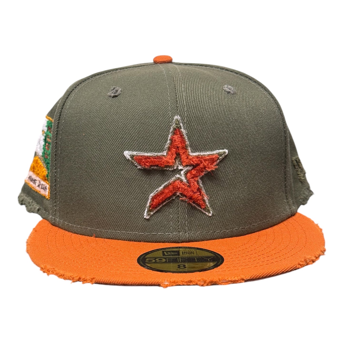 Houston Astros Olive/Orange Distressed 59FIFTY FC Exclusive Custom
