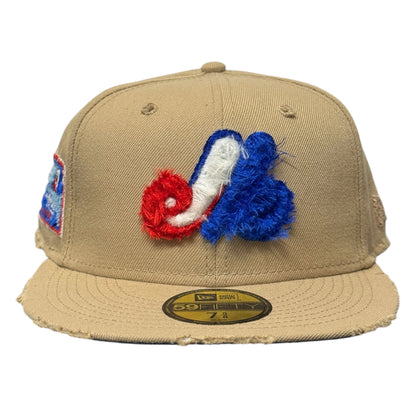 Montreal Expos Beige Distressed 59FIFTY FC Exclusive Custom