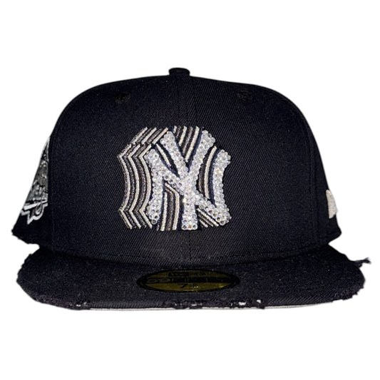 New York Yankees Iced Out 1999 WS Navy Distressed 59FIFTY FC Exclusive Custom