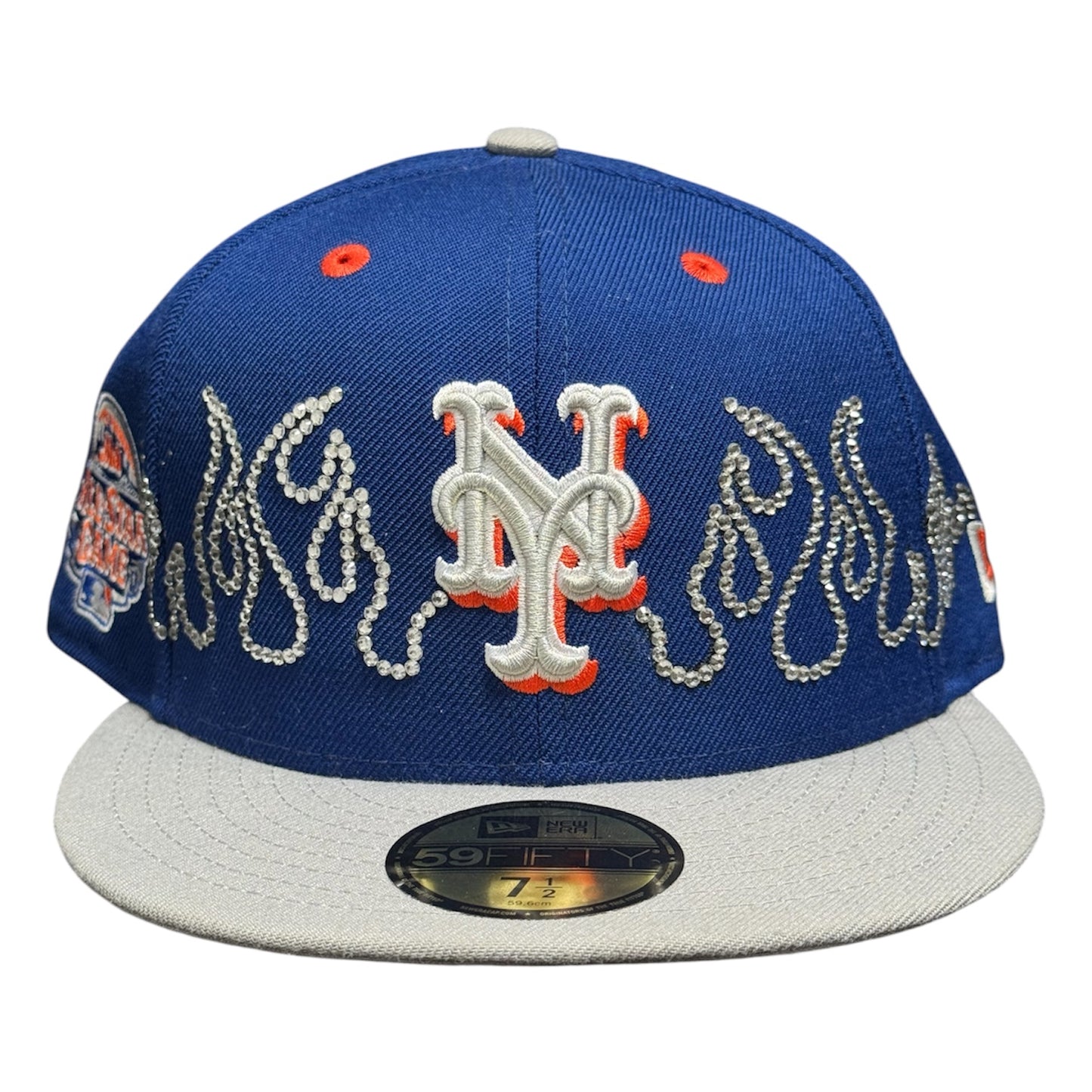 New York Mets Royal Blue Iced Out Flames 59FIFTY FC Exclusive