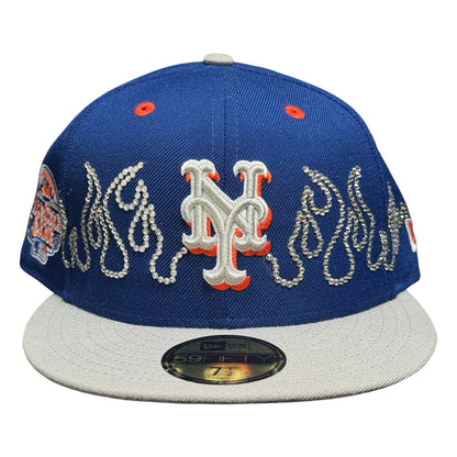 New York Mets Royal Blue Iced Out Flames 59FIFTY FC Exclusive