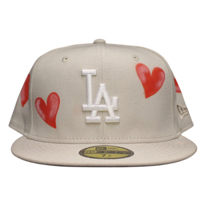 Los Angeles Dodgers Light Beige Multi-Hearts 59FIFTY FC Exclusive