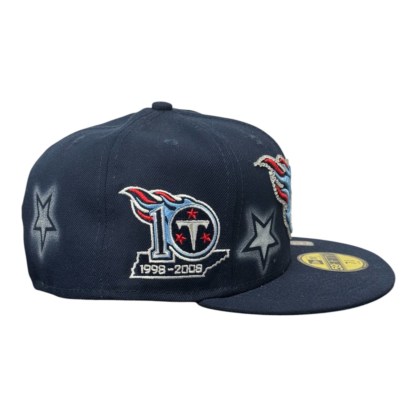 Tennesse Titans Iced out Navy Blue All Over stars 59FIFTY FC Exclusive Custom