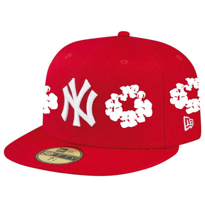 New York Yankees Red Denim Tears 59FIFTY FC EXCLUSIVE Custom