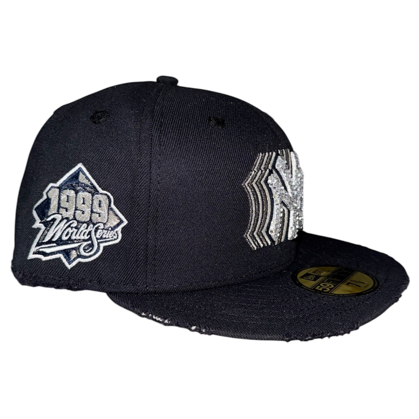 New York Yankees Iced Out 1999 WS Navy Distressed 59FIFTY FC Exclusive Custom