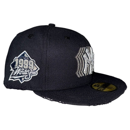 New York Yankees Iced Out 1999 WS Navy Distressed 59FIFTY FC Exclusive Custom