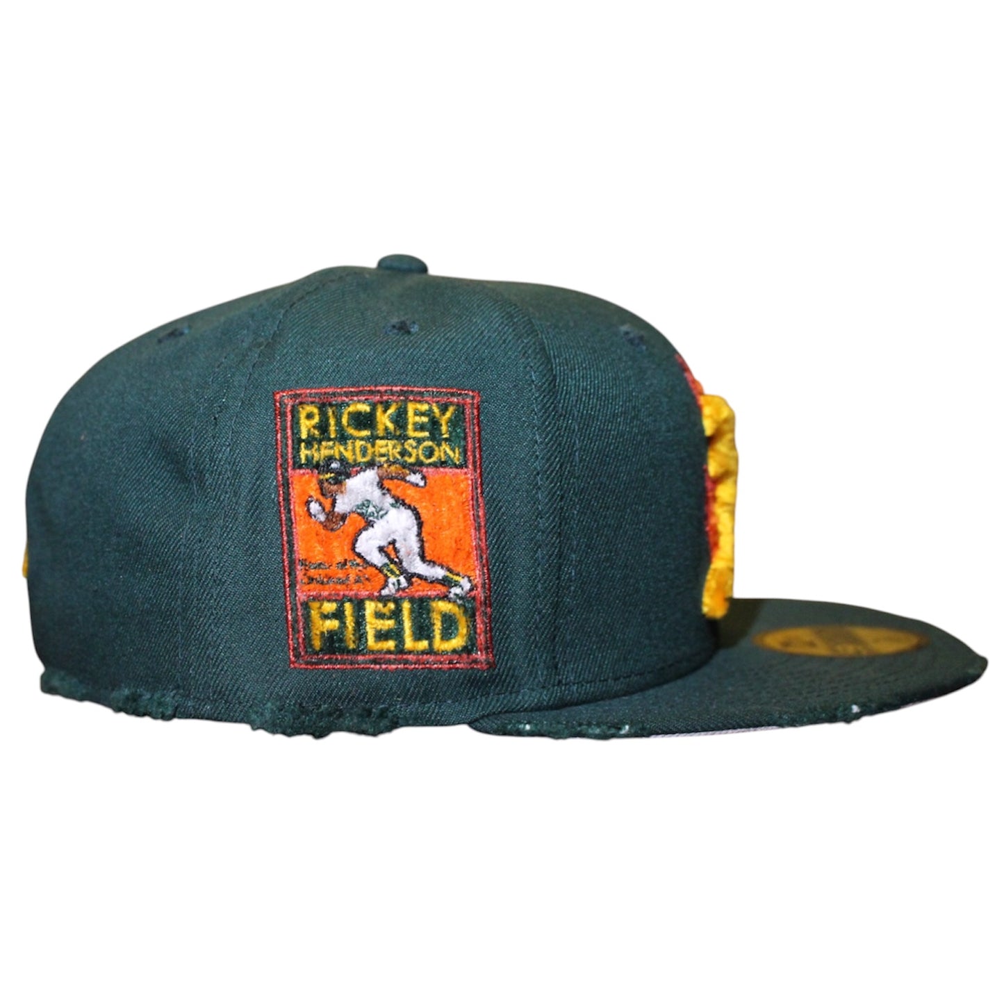 Oakland Athletics Dark Green Flames Distressed 59FIFTY FC EXCLUSIVE