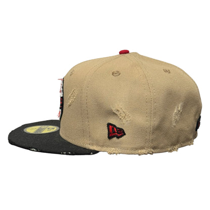 Cincinnati Reds Camel Two Tone Distressed 59FIFTY FC Exclusive Custom