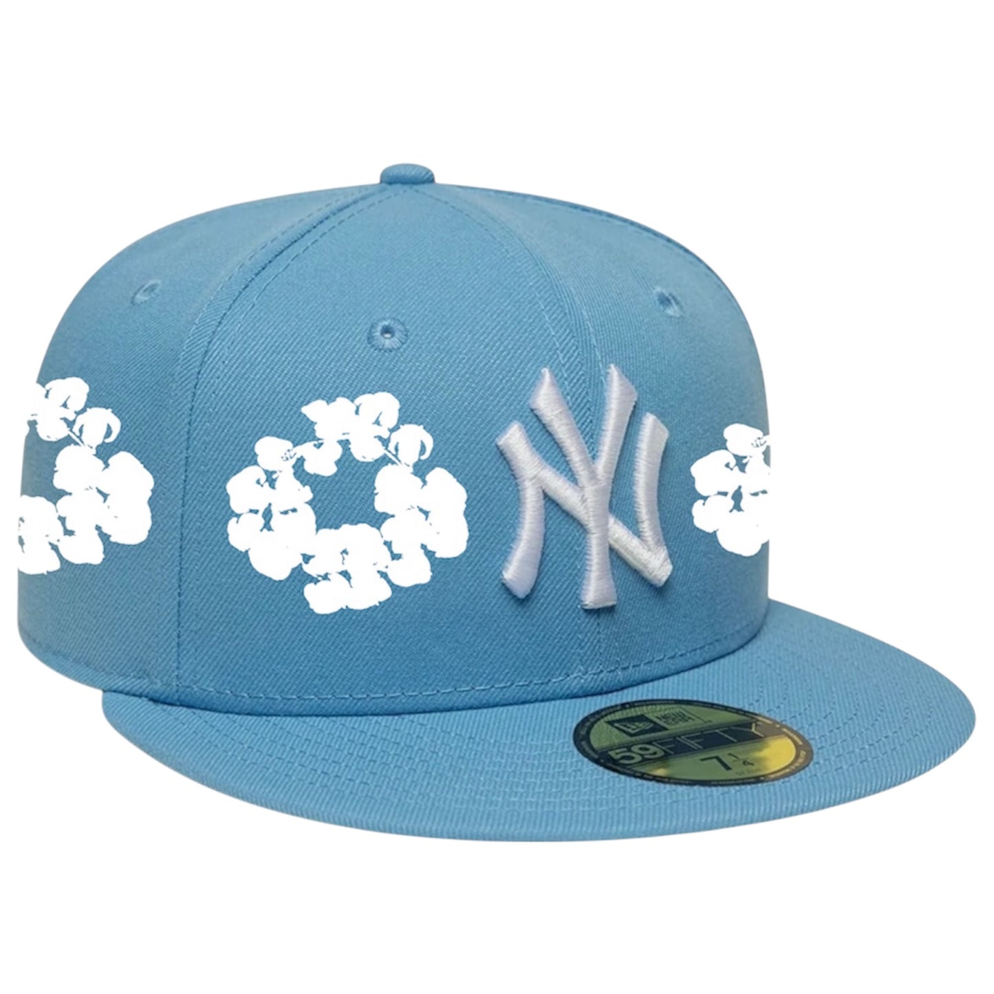 New York Yankees Baby Blue Denim Tears 59FIFTY FC EXCLUSIVE Custom