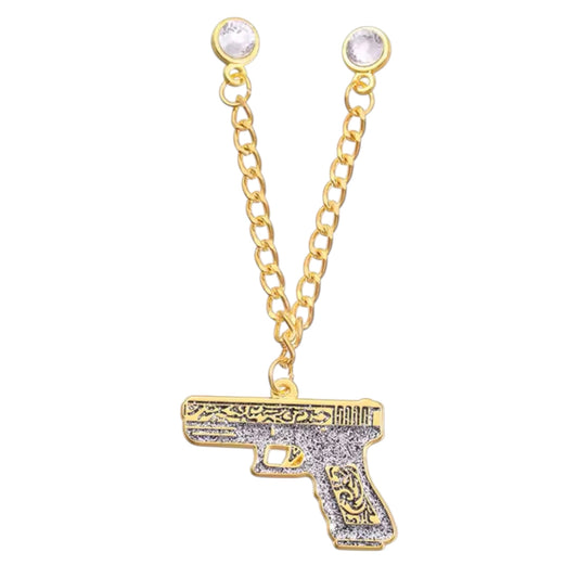 Gold Pistol Chain Pin