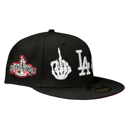 Los Angeles Dodgers Middle Fingers Black 59FIFTY FC Exclusive Custom