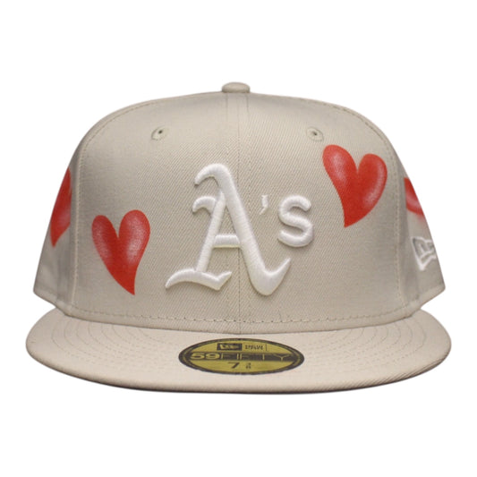 Oakland Athletics Light Beige Multi-Hearts 59FIFTY FC Exclusive