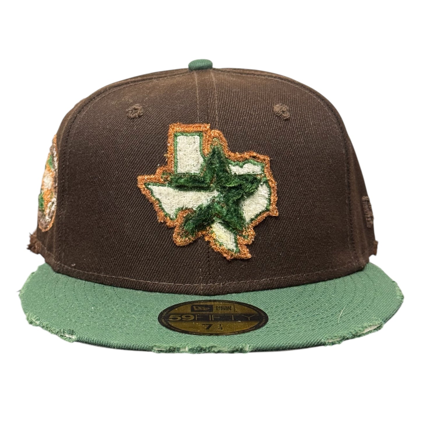 Houston Astros Brown/Green Distressed 59FIFTY FC Exclusive Custom