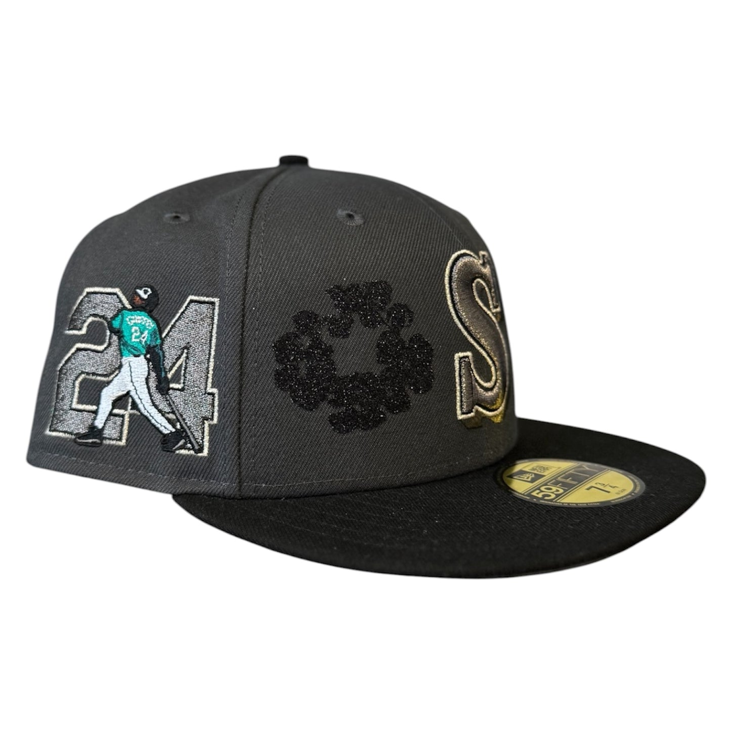 Seattle Mariners Dark Grey/Black Denim 59FIFTY FC Exclusive Custom