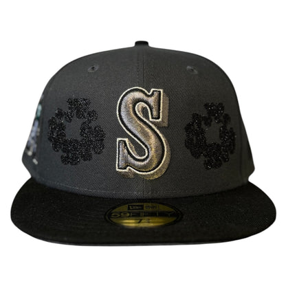 Seattle Mariners Dark Grey/Black Denim 59FIFTY FC Exclusive Custom