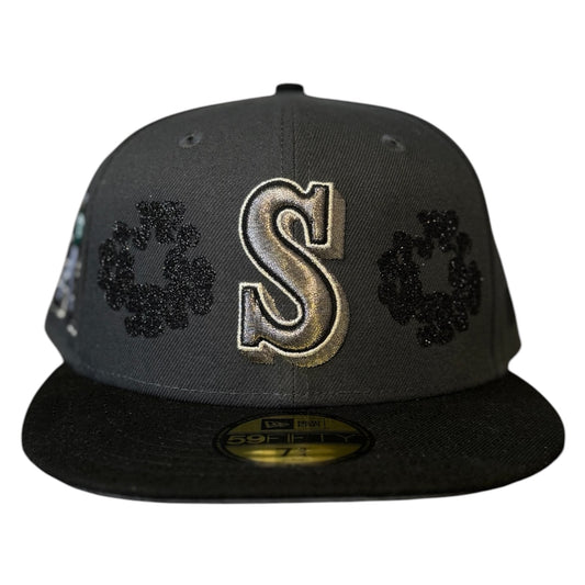 Seattle Mariners Dark Grey/Black Denim 59FIFTY FC Exclusive Custom