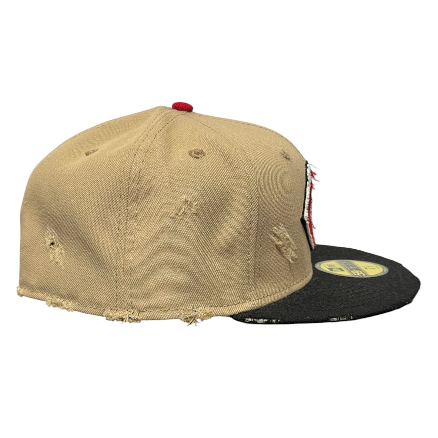 Cincinnati Reds Camel Two Tone Distressed 59FIFTY FC Exclusive Custom