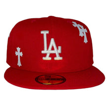 Load image into Gallery viewer, FC Exclusive Los Angeles Dodgers Red Chrome Hearts 59FIFTY
